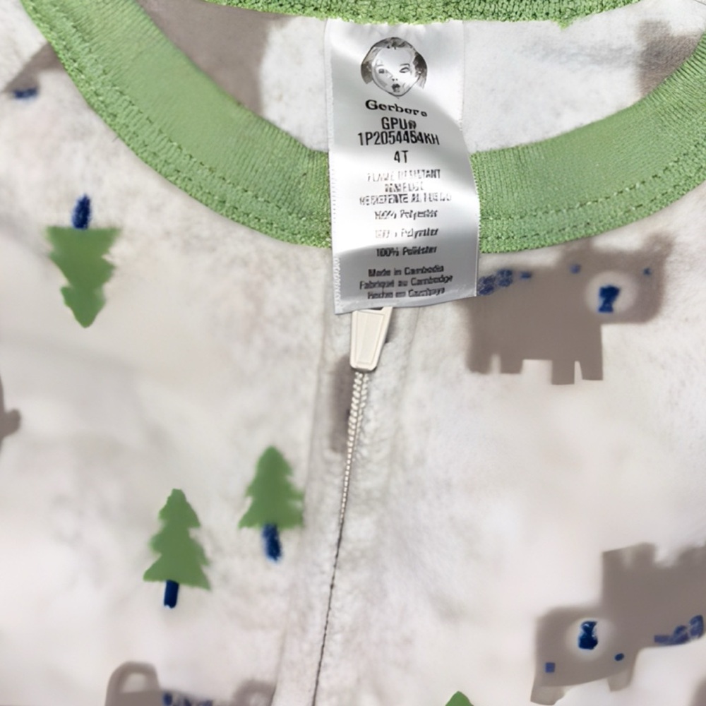 Carters Bear 4T Footie Pajamas - Picture 4 of 4